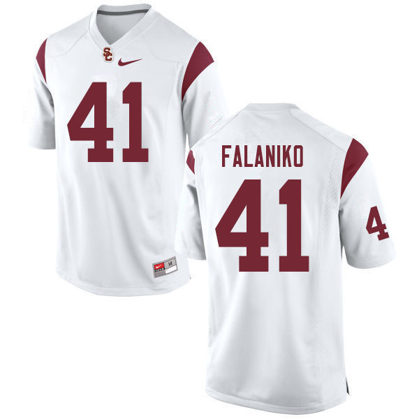Men #41 Juliano Falaniko USC Trojans College Football Jerseys Sale-White